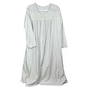 Vintage‎ Miss Elaine Cotton Cottagecore Blue Ditzy Floral Nightgown Granny Large